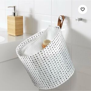 IKEA Plumsa White Polka Dot Storage Basket
